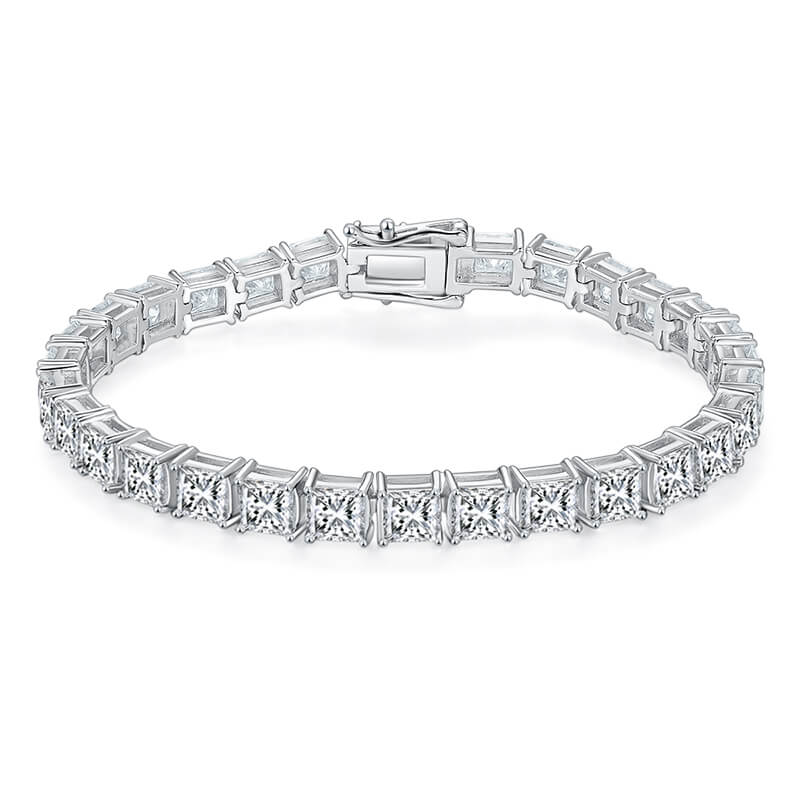 5mm 0.5ct square princess cut moissanite tennis bracelet