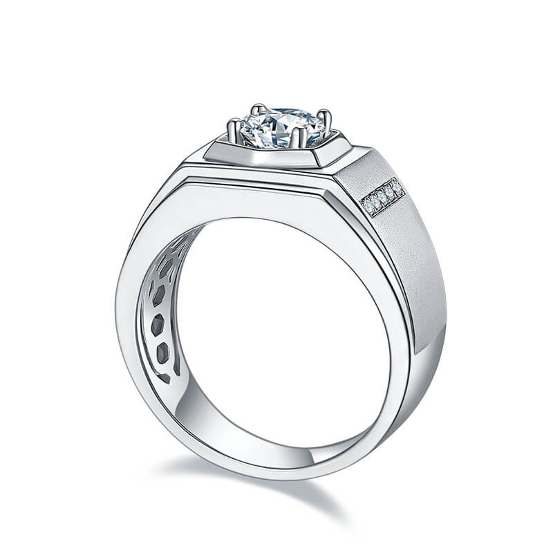 925 Silver Moissanite Men's Engagement Ring 1ct -JM0021