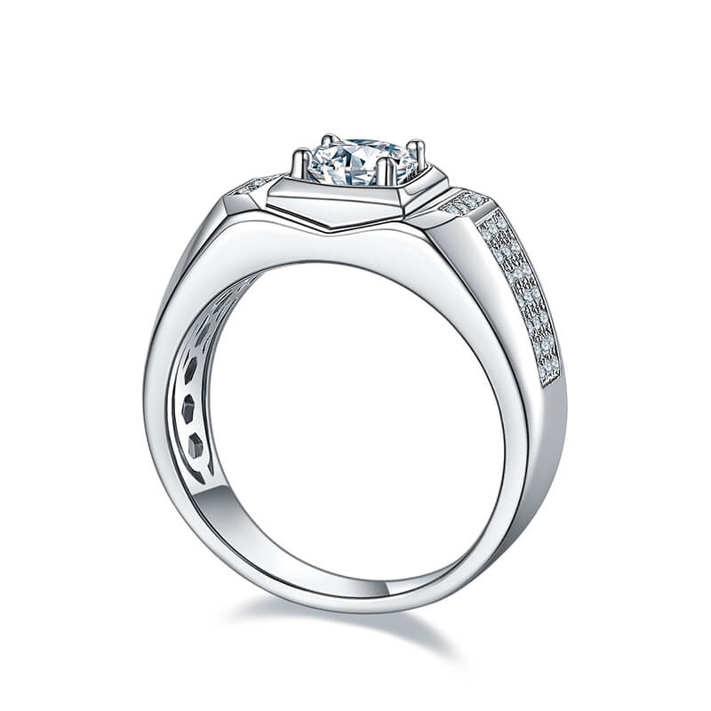 925 Silver Moissanite Men's Engagement Ring 1ct -JM0022