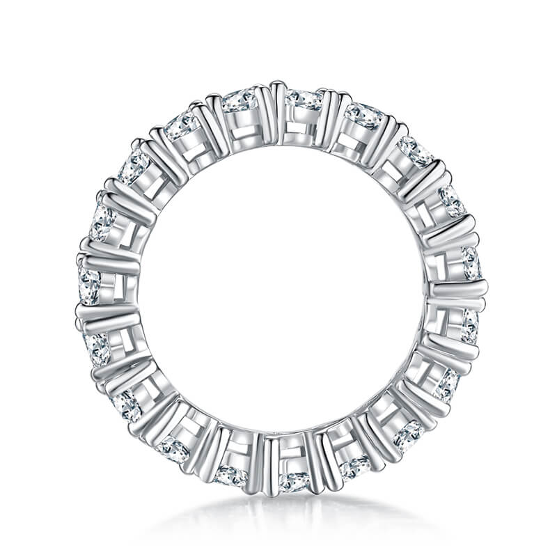 2.0ct Triangle Cut Full Eternity Ring 925 Silver Moissanite Ring
