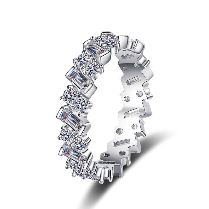 Irregular design 3ct moissanite ring band for women
