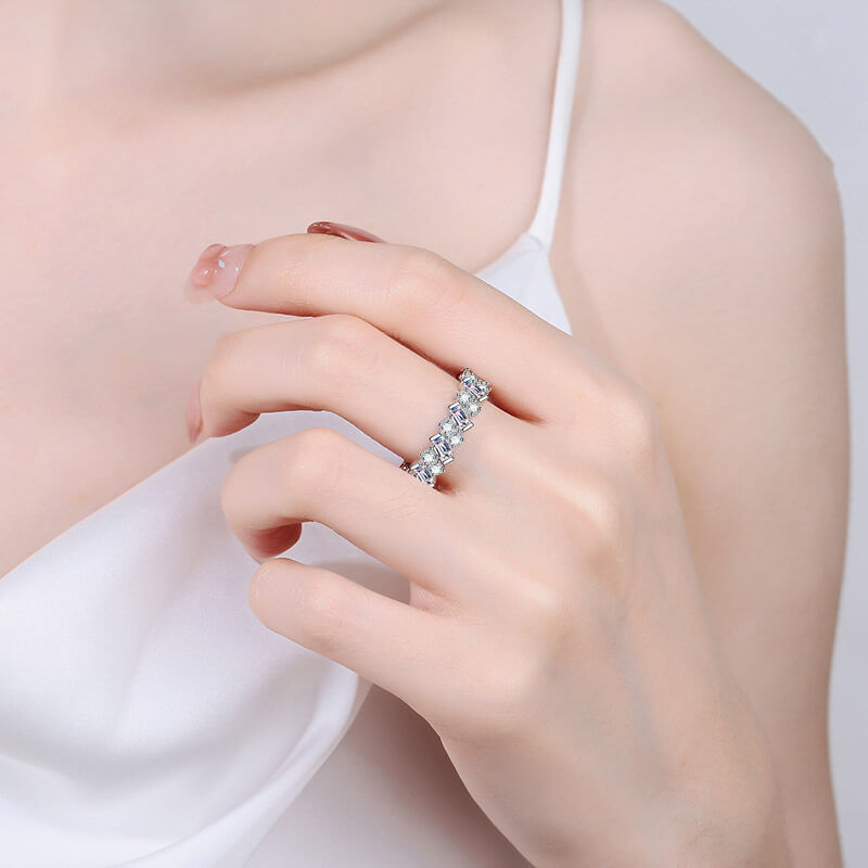 Irregular design 3ct moissanite ring band for women