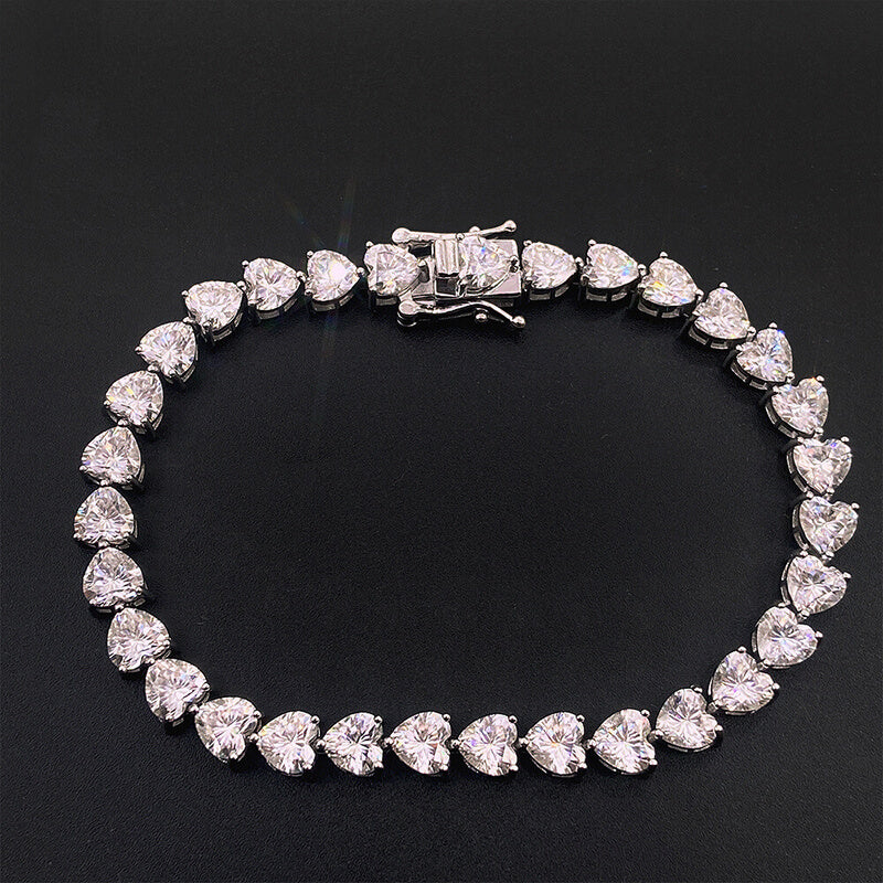 4mm 5mm Heart Cut Moisanite Tennis Chain bracelets