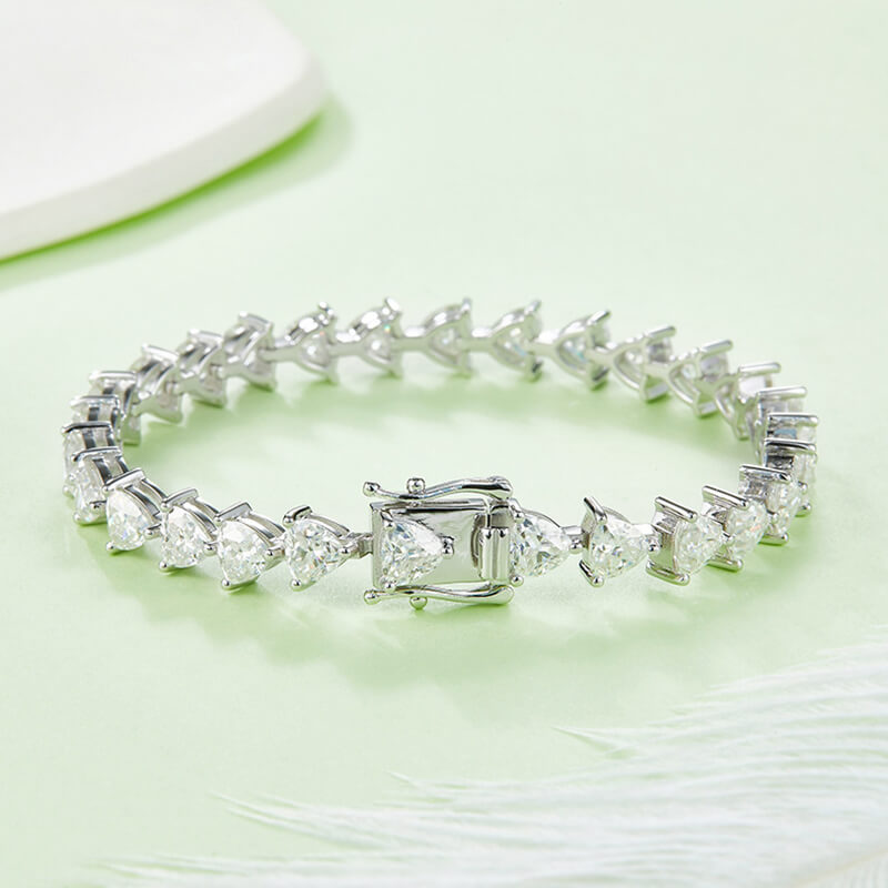 5mm rectangle emerald cut moissanite Tennis bracelet