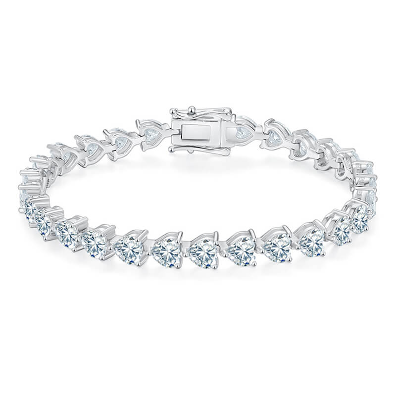5mm 0.5ct heart cut moissanite tennis bracelet
