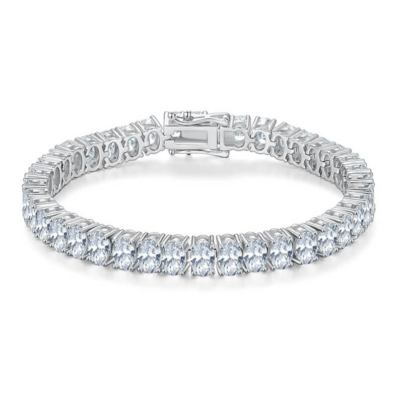 5mm Egg shape oval cut tennis bracelet