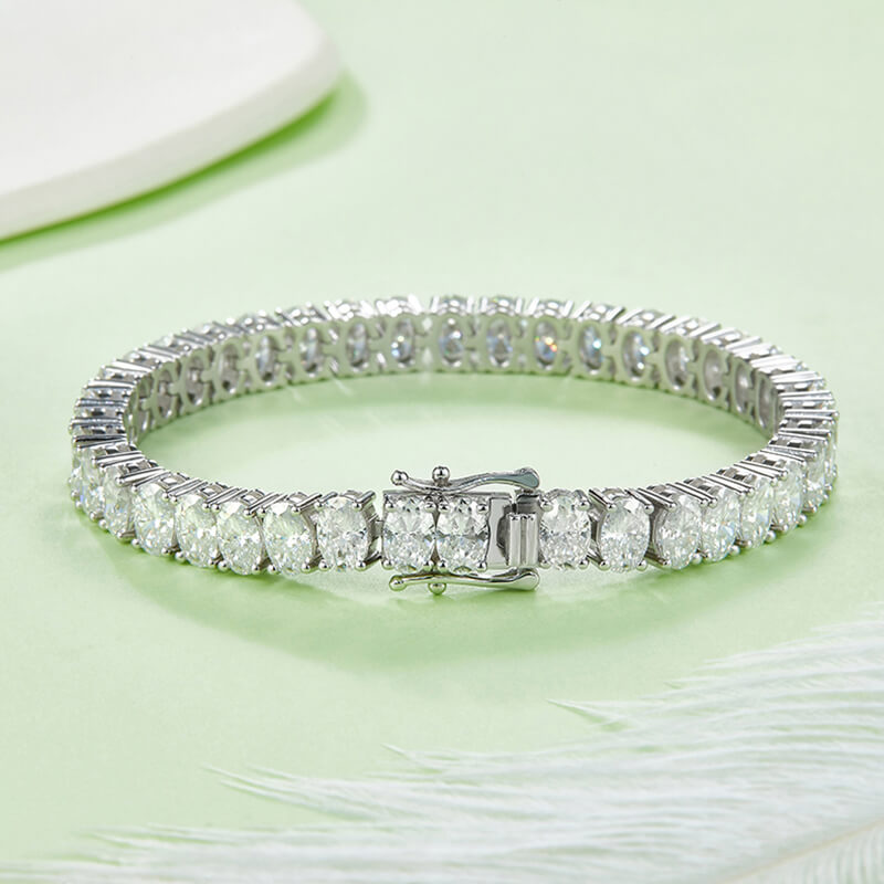 5mm Egg shape oval cut tennis bracelet
