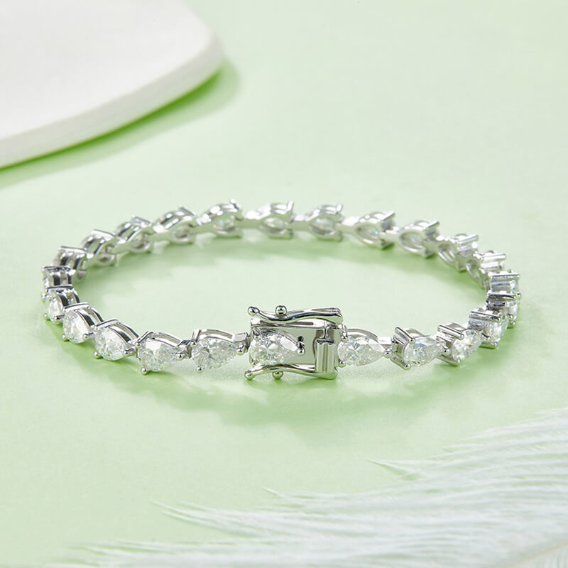 5mm waterdrop shape pear cut tennis bracelet