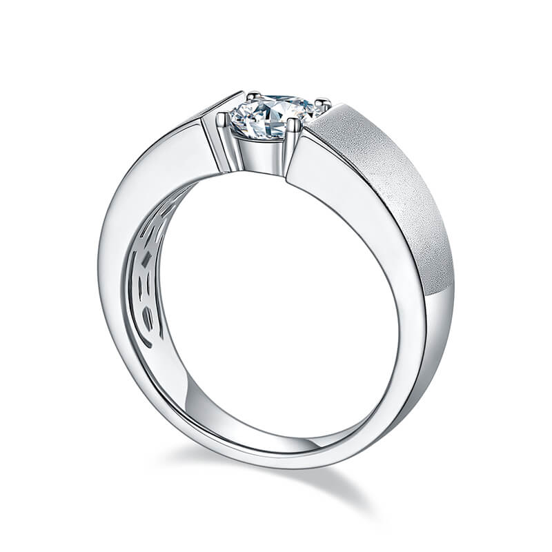925 Silver Moissanite Men's Engagement Gemstone Ring 1ct -JM0023