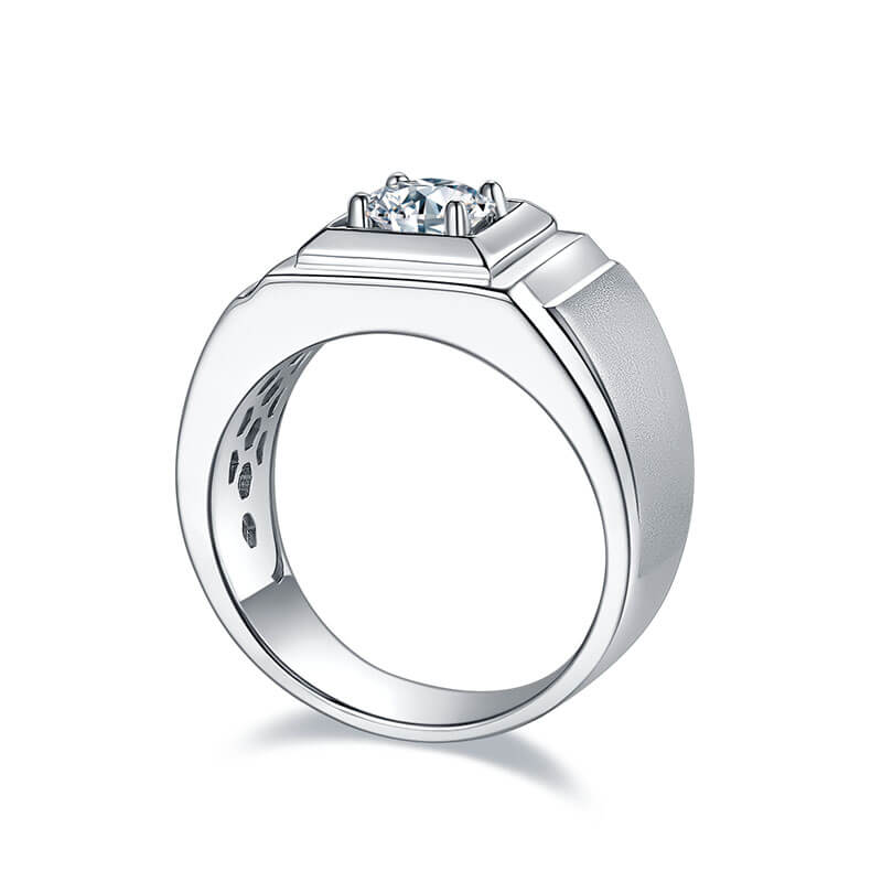 925 Silver D color vvs Moissanite Men's Wedding Ring -JM0016
