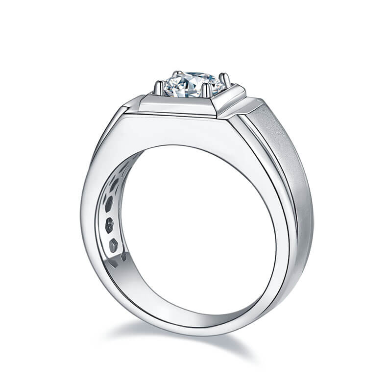 925 Silver Moissanite Men Wedding Ring 1ct -JM0013