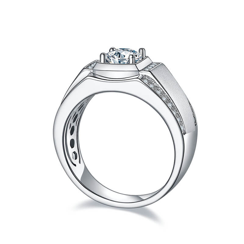 925 Silver Moissanite Men's Wedding Ring 1ct -JM0019