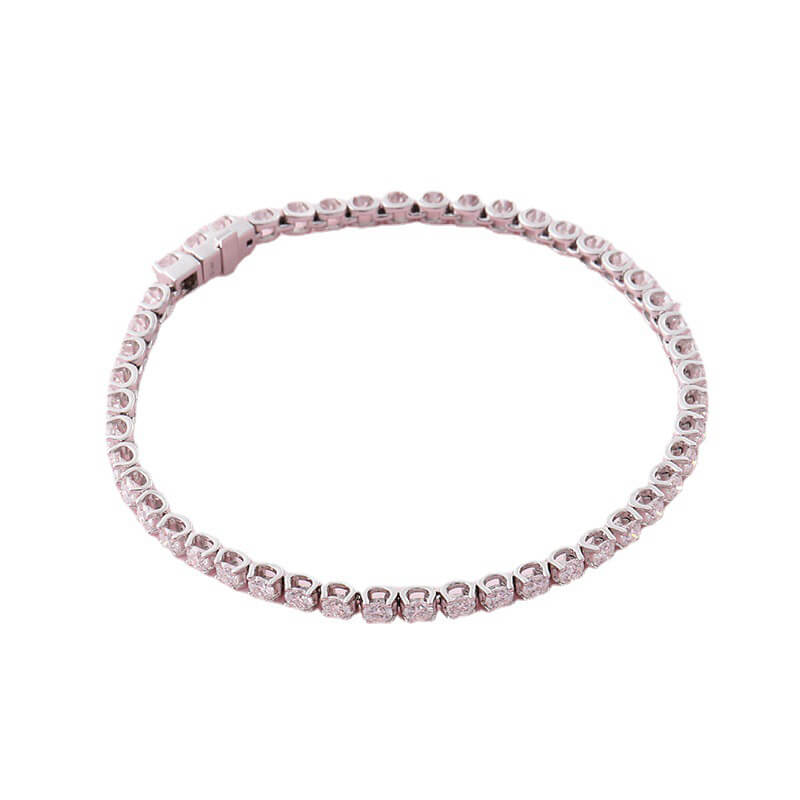 2mm 3mm 4mm round cut bull head moissanite tennis necklace