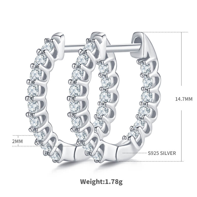 925 sterling silver huggie earrings