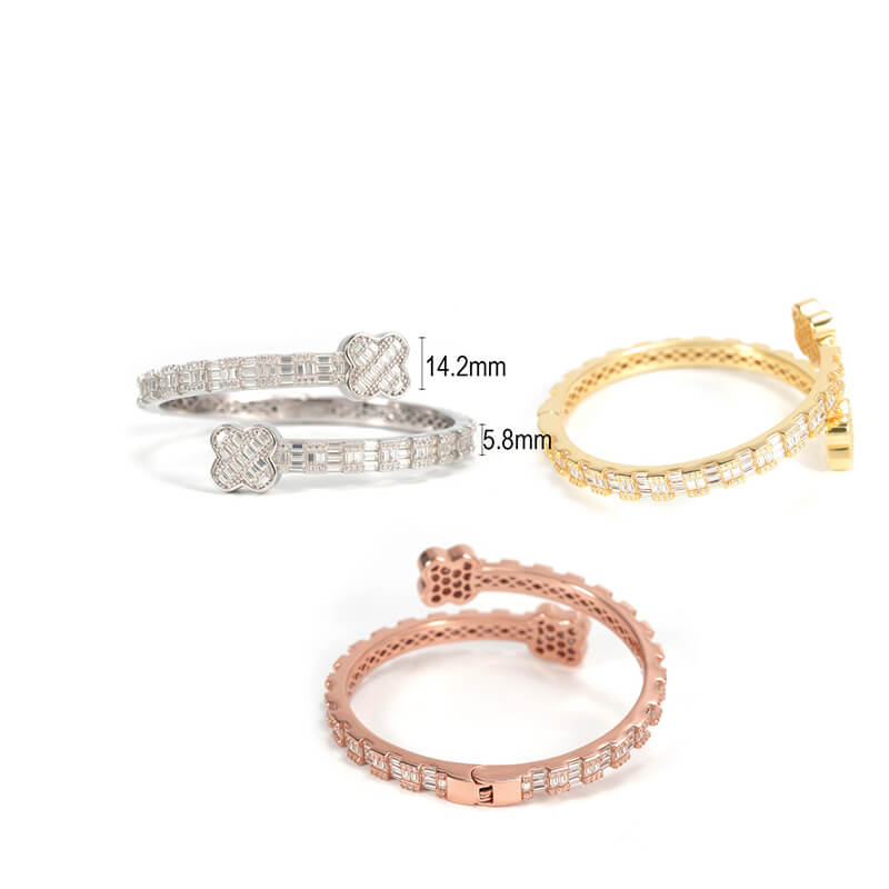 Four Leaf Clover moissanite bangles