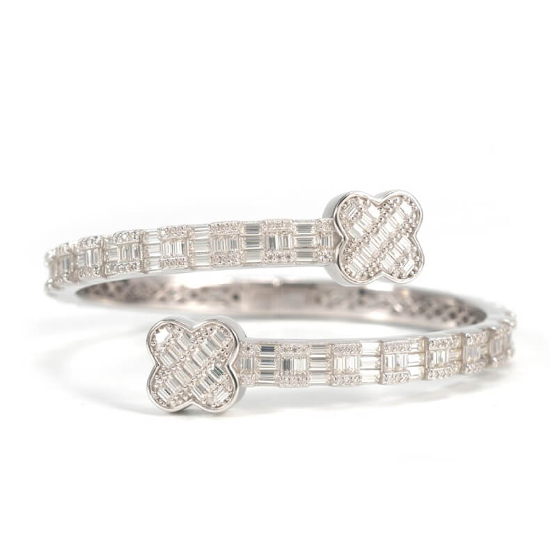 Four Leaf Clover moissanite bangles