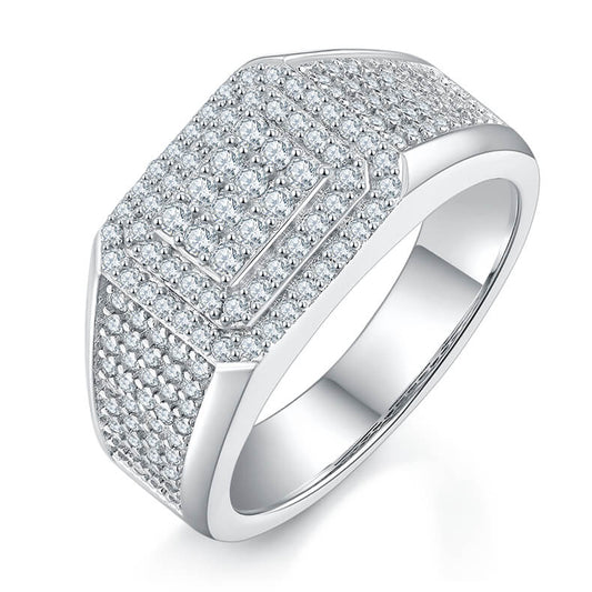 Luxury 925 Silver Moissanite Men Ring Stage Design 0.84ct -JM0007