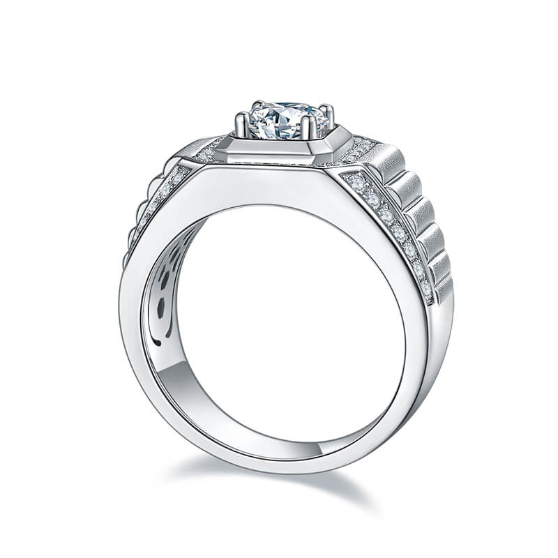 Luxury 925 Silver Moissanite Men's Engagement Ring 1ct -JM0024