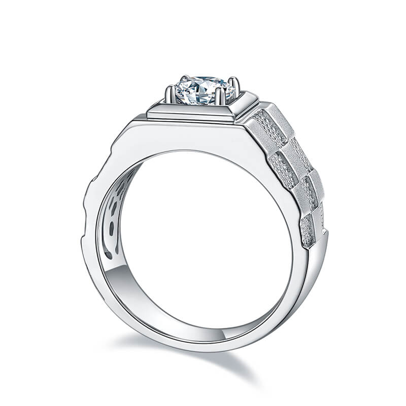 Luxury 925 Silver Moissanite Men's Engagement Ring 1ct -JM0025