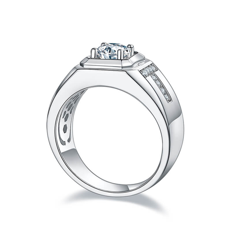 Luxury 925 Silver Moissanite Men's Engagement Ring 1ct -JM0026