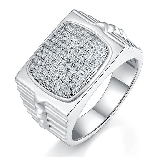 Luxury 925 silver Moissanite Men Ring 0.7ct -JW0002