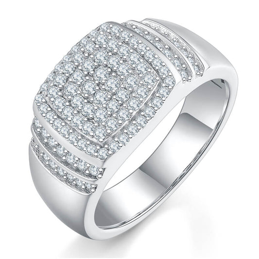 Luxury 925 silver Moissanite Men Ring 0.82ct -JW0003