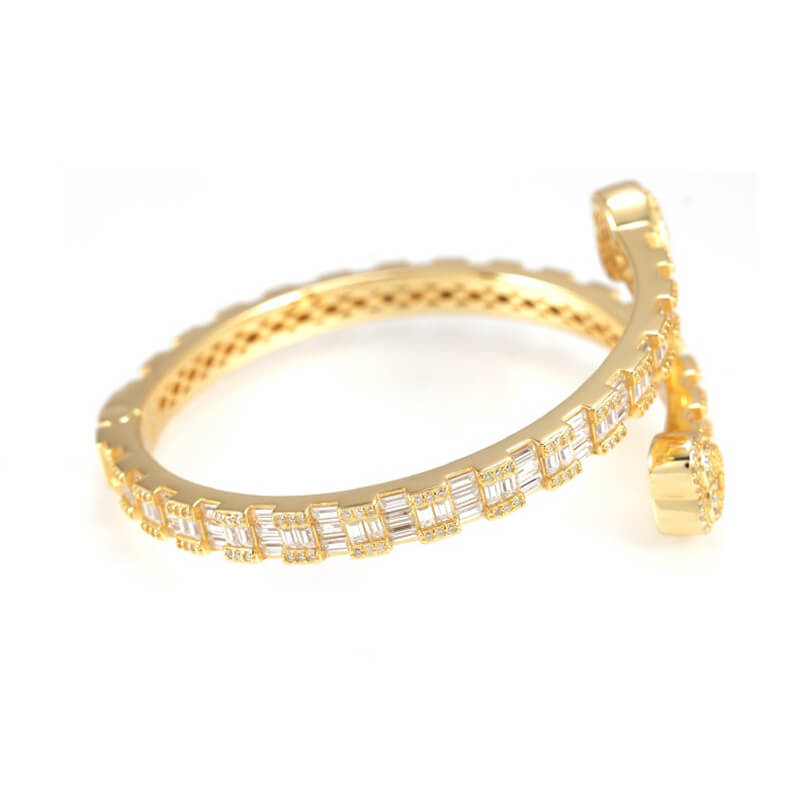 Heart design moissanite Love Bangle Bracelet