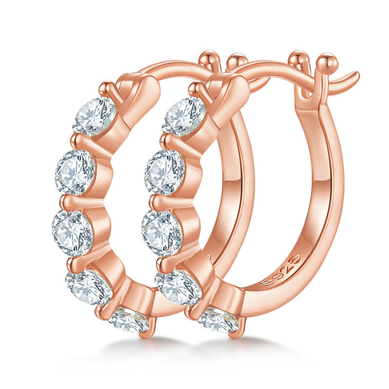 Moissanite diamond huggie earrings