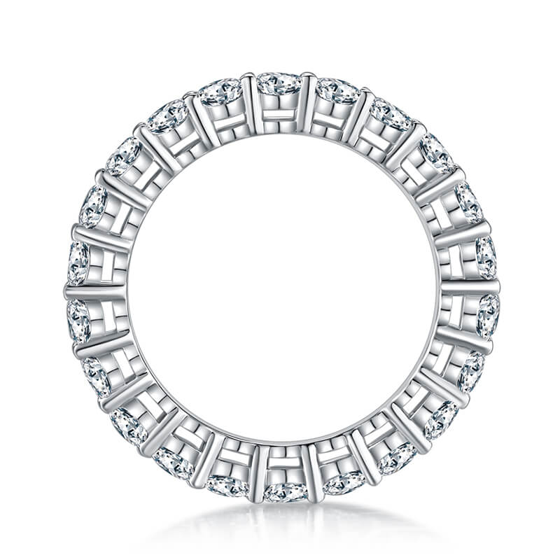 2.4ct 925 silver Round moissanite eternity ring band