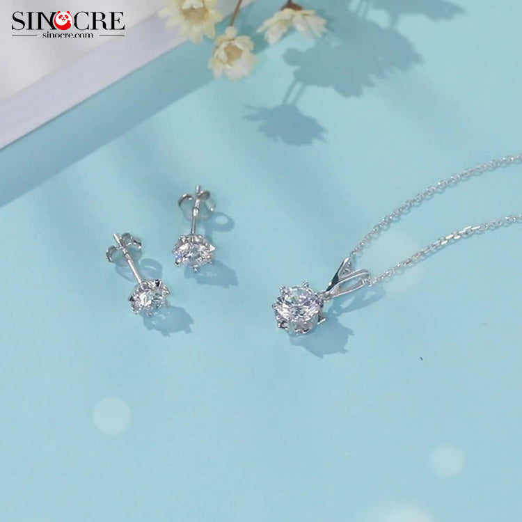 Snowflake Design Necklace and Earring Set