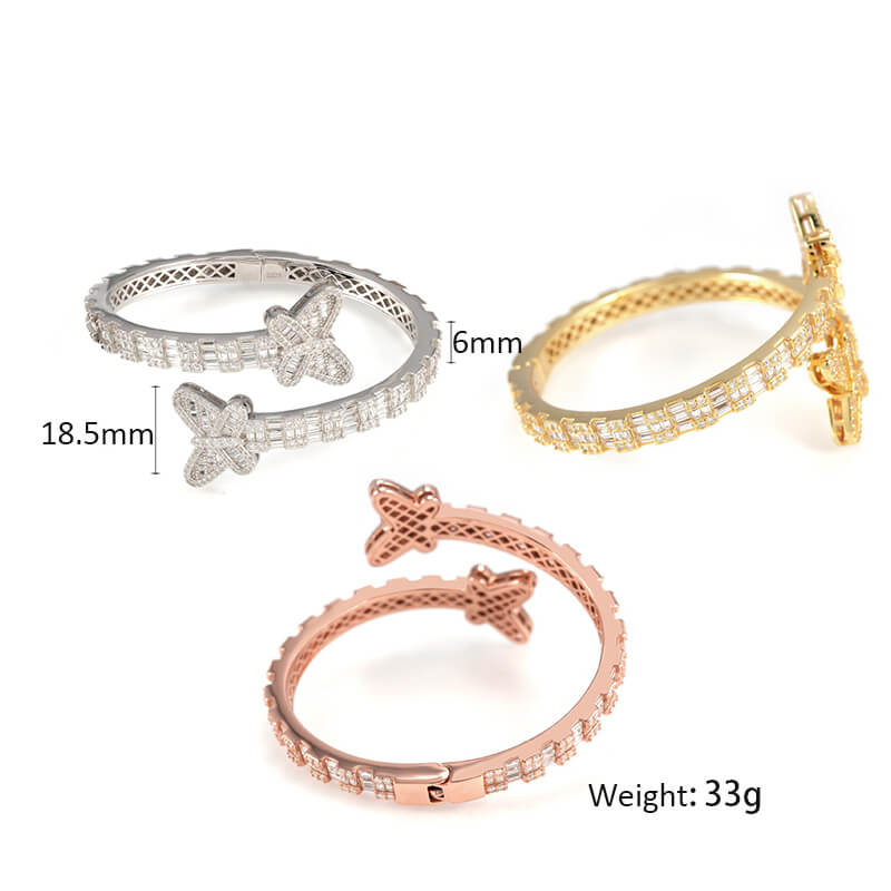 butterfly design moissanite bangles jewelry women