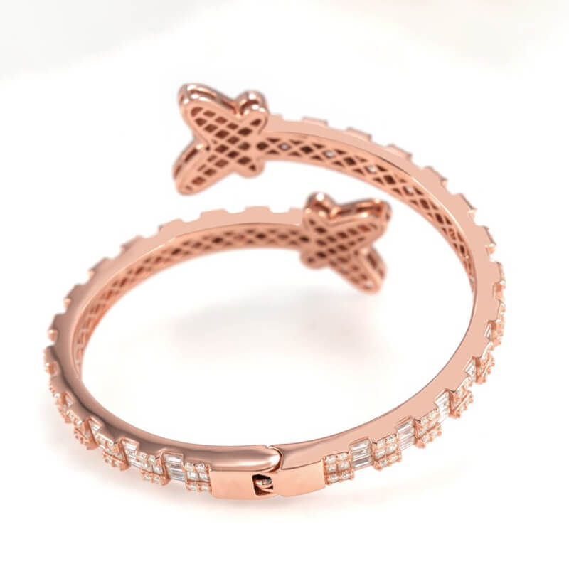 butterfly design moissanite bangles jewelry women