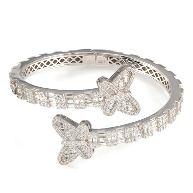 butterfly design moissanite bangles jewelry women