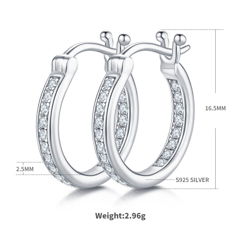 diamond huggie hoop earrings