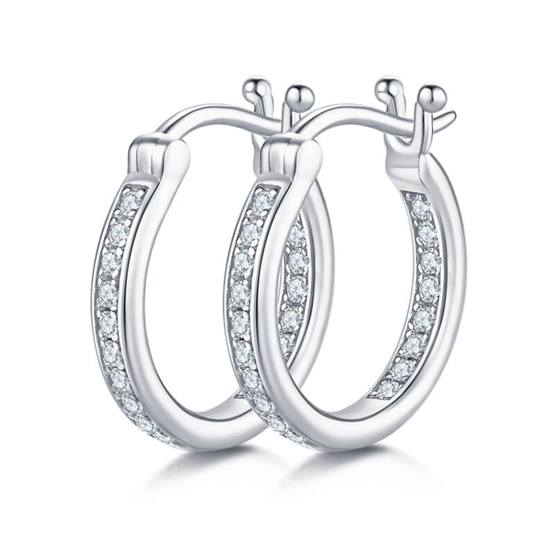 diamond huggie hoop earrings