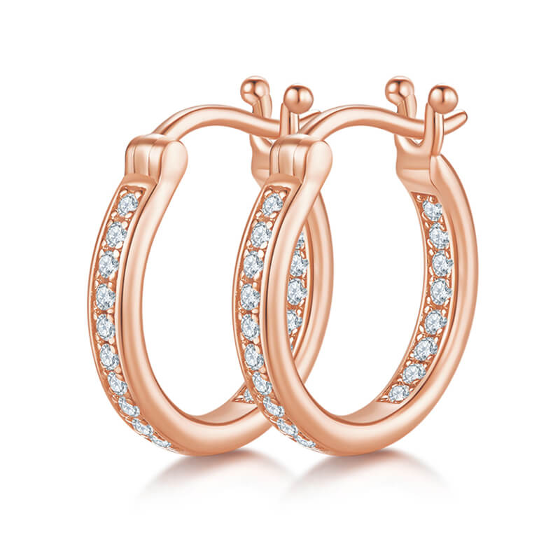 diamond huggie hoop earrings