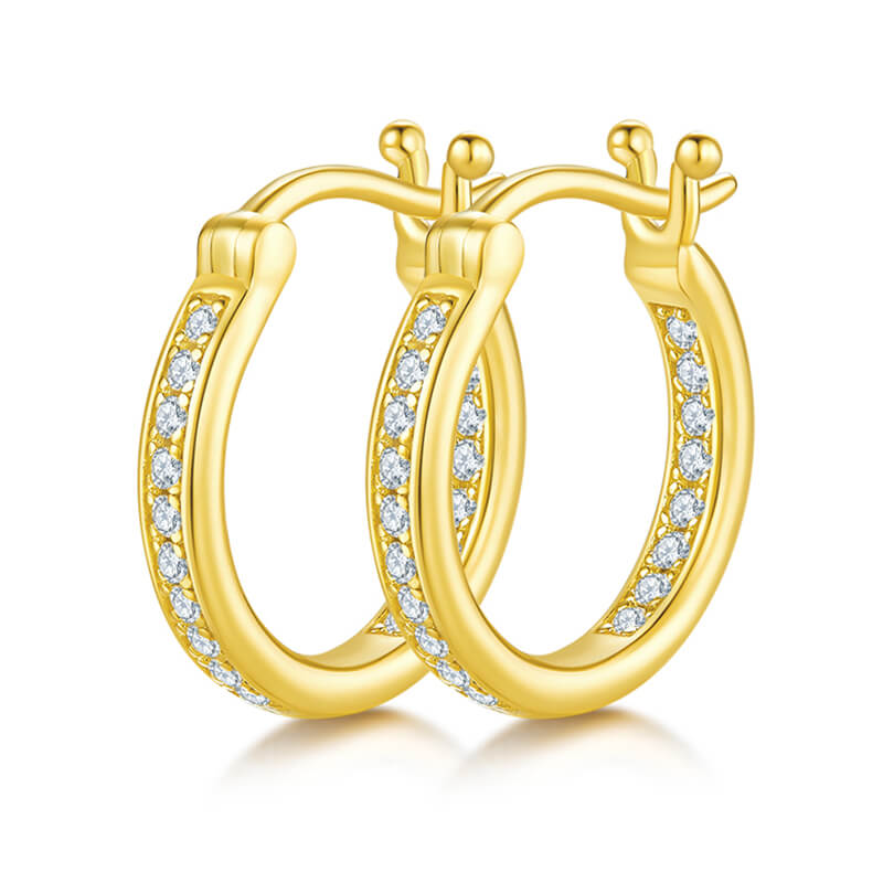 diamond huggie hoop earrings