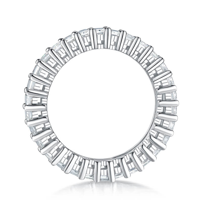 4.6ct 925 silver moissanite emarald cut eternity ring band