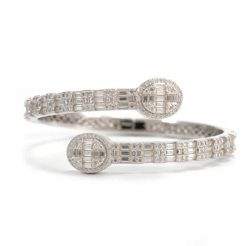 Heart design moissanite Love Bangle Bracelet
