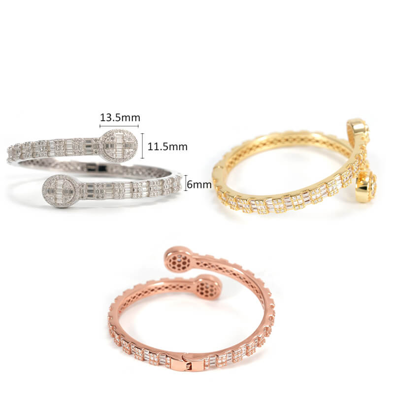 Heart design moissanite Love Bangle Bracelet
