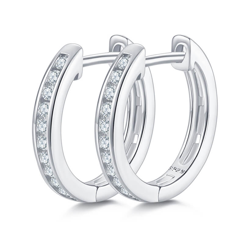 sterling silver huggie earrings