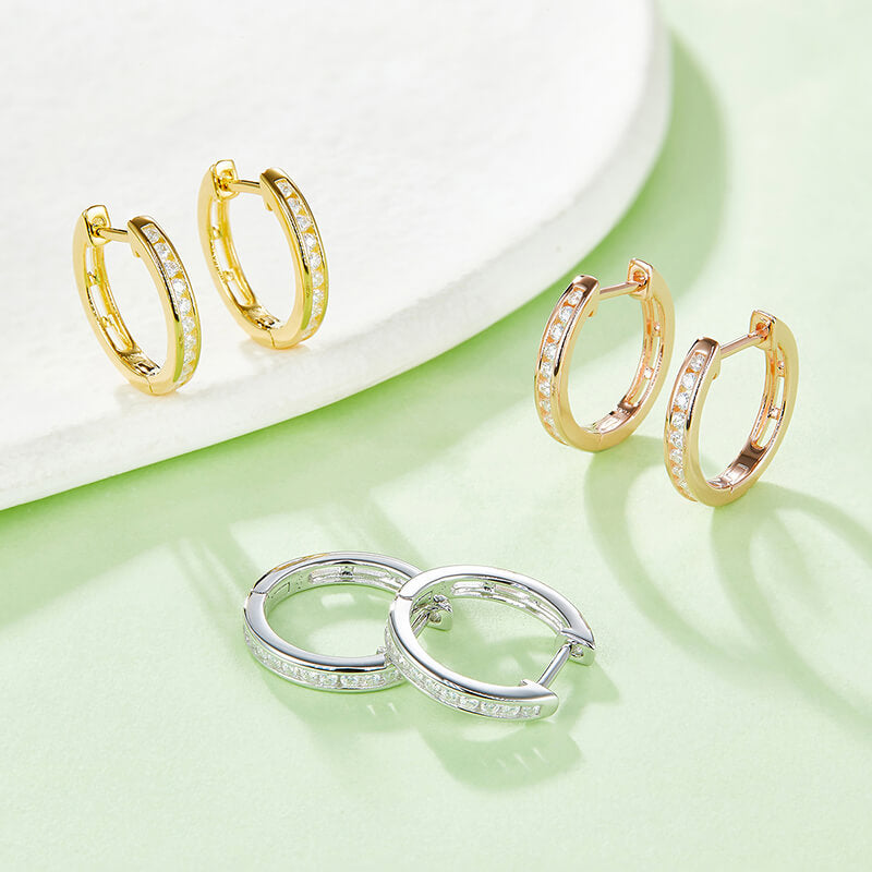 sterling silver huggie earrings