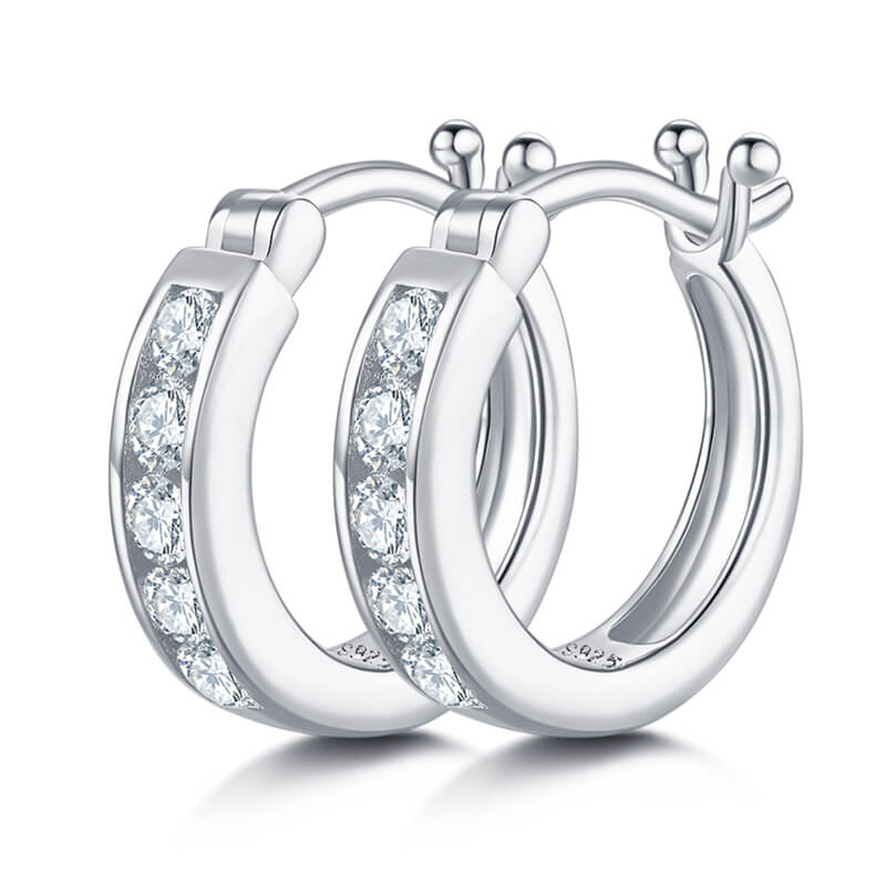 white gold huggie earrings
