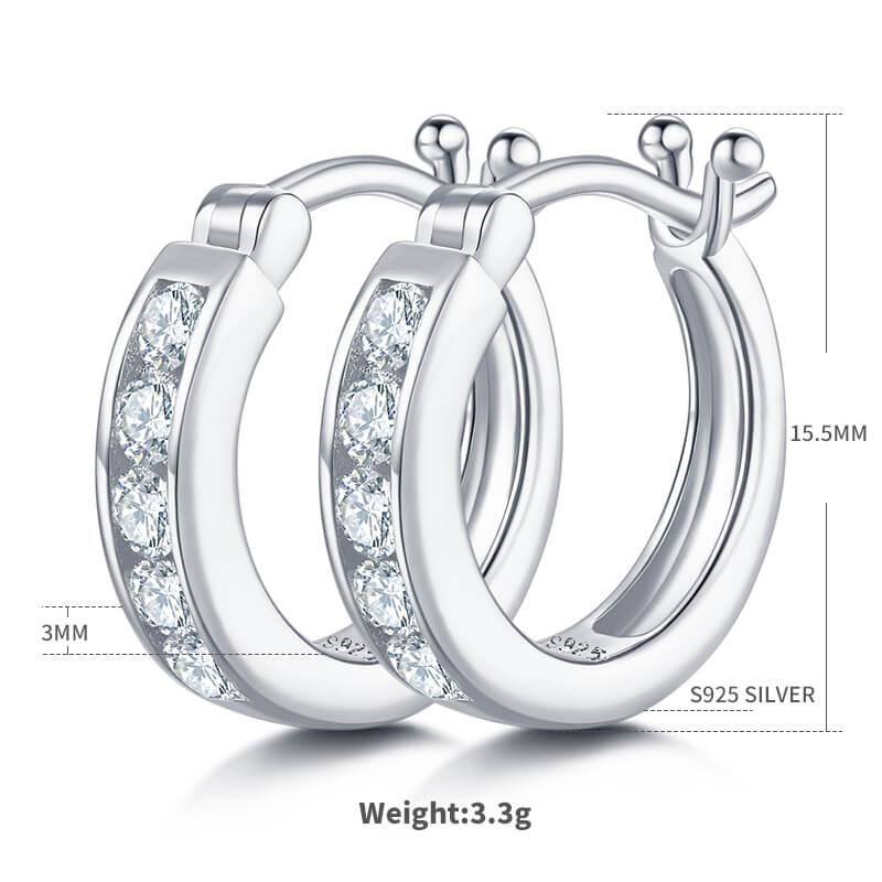 white gold huggie earrings
