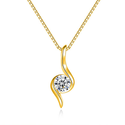 0.5CT Moissanite Banderole Design Pendant Necklace