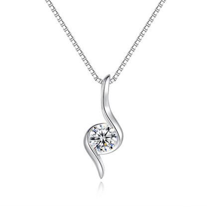 0.5CT Moissanite Banderole Design Pendant Necklace