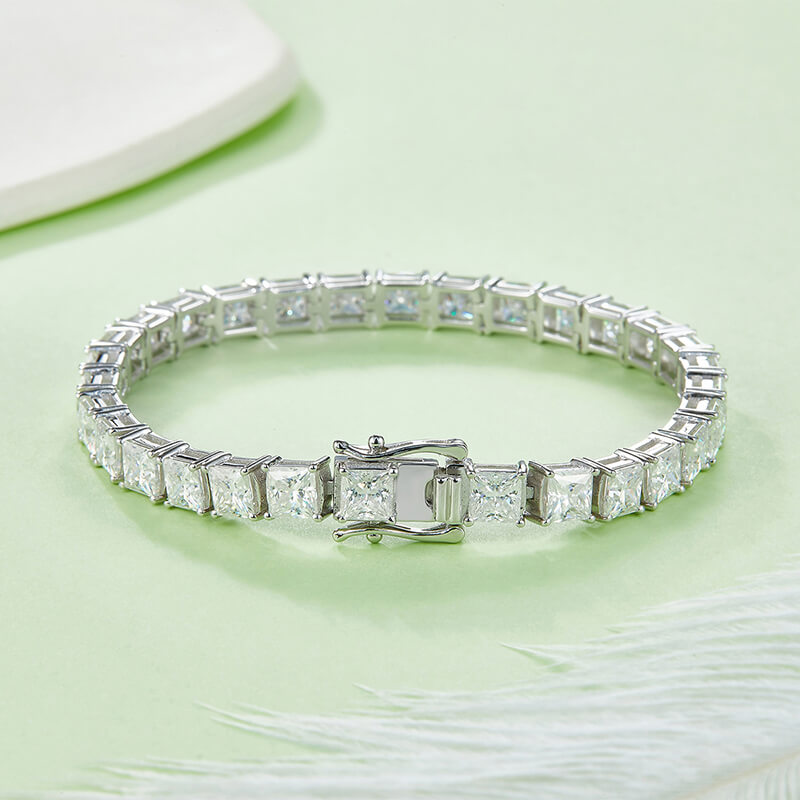 5mm 0.5ct square princess cut moissanite tennis bracelet