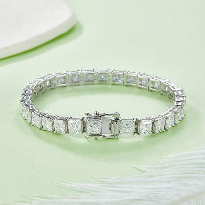 5mm 0.5ct square princess cut moissanite tennis bracelet