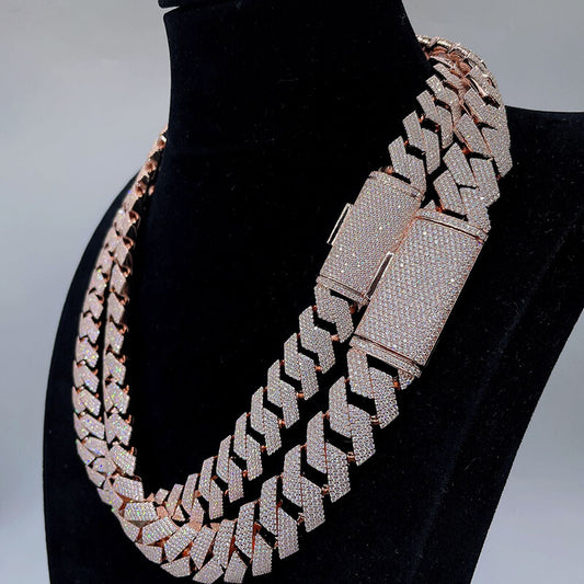 18mm Moissanite Miami Cuban Link S925 Silver Necklace