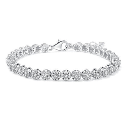 2mm moissanite Tennis Bracelet round shape with tiny diamond around
